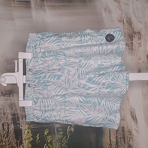 Exist Swim Mens 4XL swim shorts turquoise and white tropical